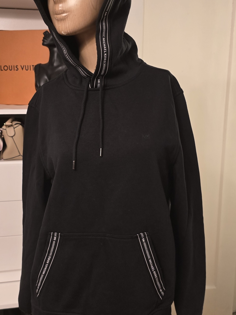 Michael Kors Black Crewneck Hooded Sweatshirt